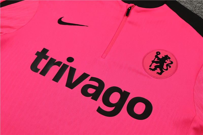 24-25 Chelsea Pink Player Training Suit/24-25切尔西半拉训练服,球员版