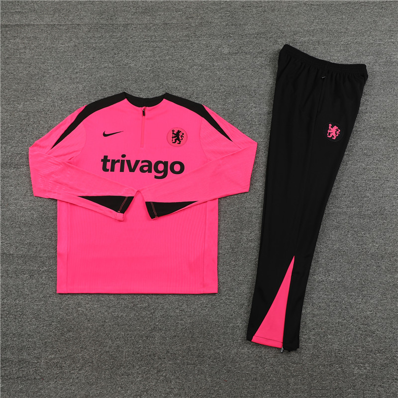 24-25 Chelsea Pink Player Training Suit/24-25切尔西半拉训练服,球员版