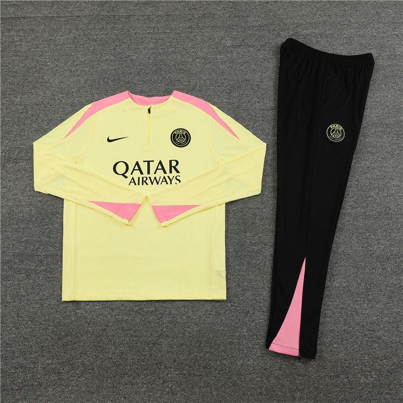 24-25 PSG Yellow Player Version Training Suit/24-25PSG巴黎半拉训练服,球员版