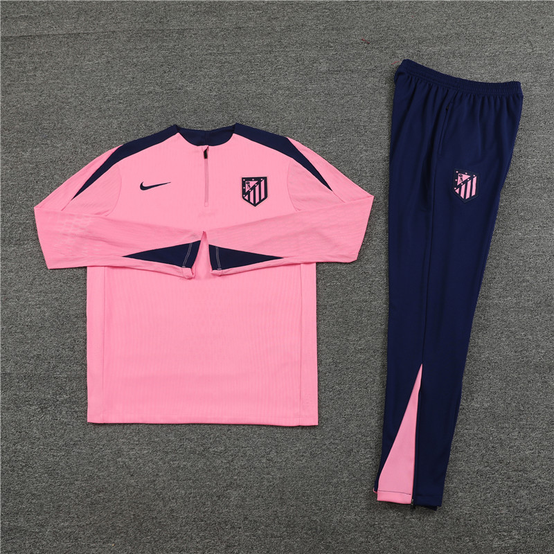 24-25 Atletico Madrid Pink Player Version Training Suit/24-25马竞粉色半拉训练服,球员版