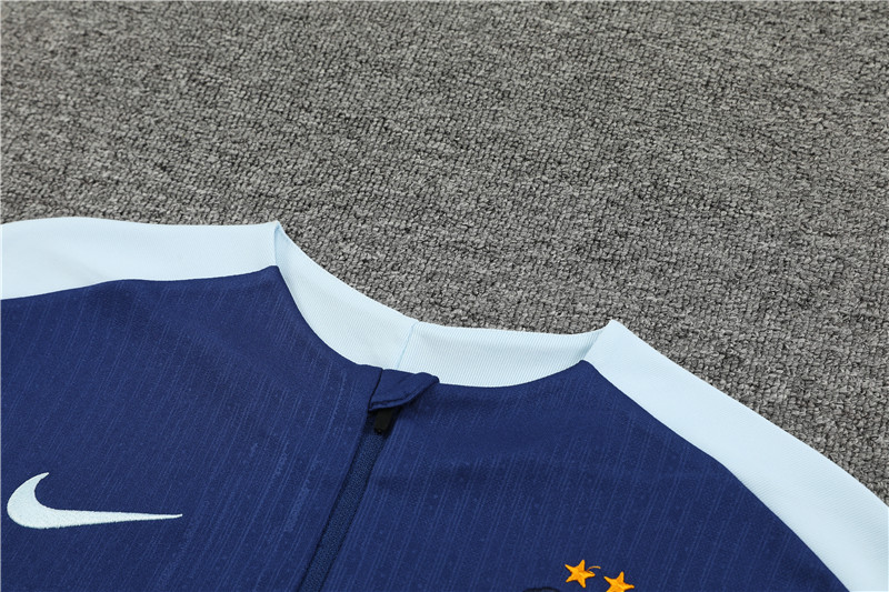 2024 France Blue Player Version Training Suit/2024法国蓝色半拉训练服，球员版