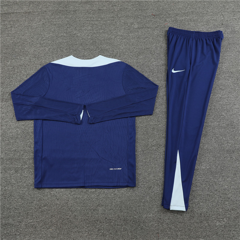 2024 France Blue Player Version Training Suit/2024法国蓝色半拉训练服，球员版