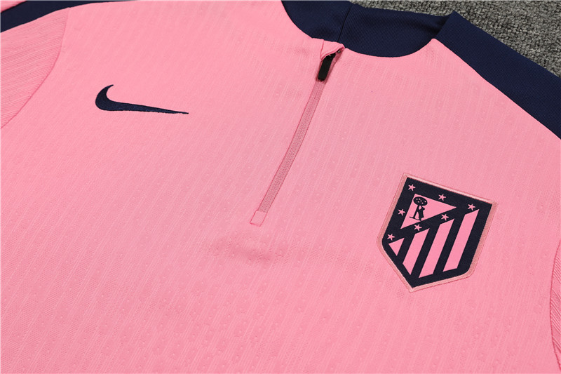 24-25 Atletico Madrid Pink Player Version Training Suit/24-25马竞粉色半拉训练服,球员版