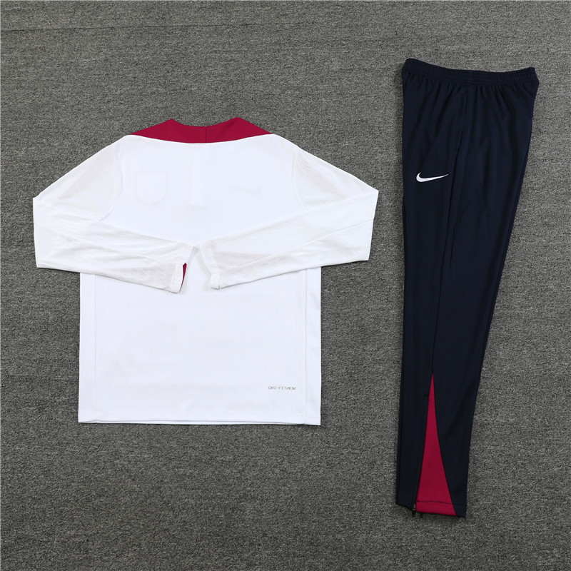 2024 England White Player Version Training Suit/2024英格兰半拉训练服，球员版