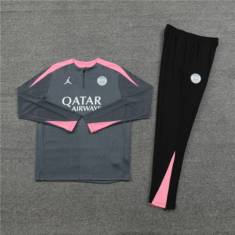 24-25 PSG Dark gray Player Version Training Suit/24-25PSG巴黎半拉训练服,球员版