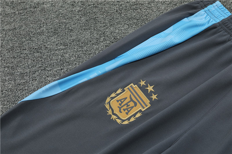2024 Argentina Dark gray Training Suit/2024阿根廷深灰色半拉训练服