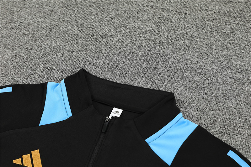 2024 Argentina Black Training Suit/2024阿根廷黑色半拉训练服