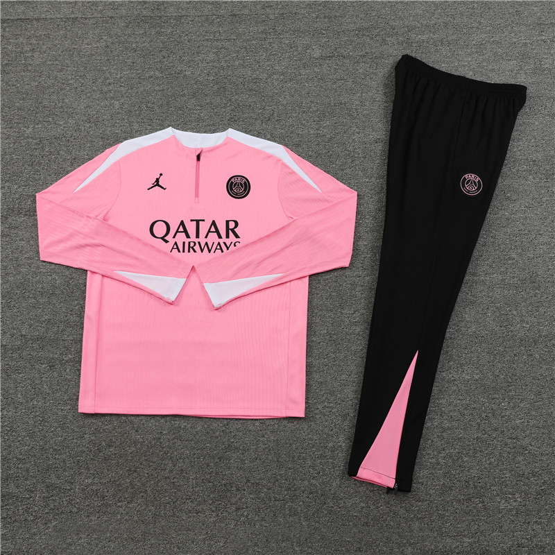 24-25 PSG Pink Player Version Training Suit/24-25PSG巴黎半拉训练服,球员版