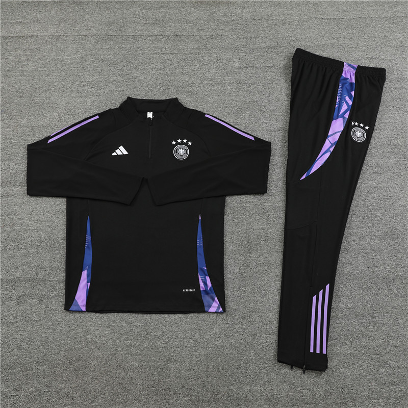2024 Germany Black Training Suit/2024德国黑色半拉训练服