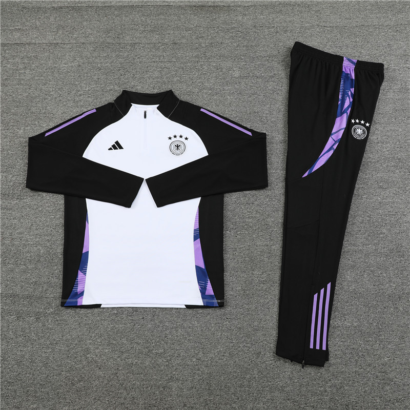 2024 Germany White Training Suit/2024德国白色半拉训练服