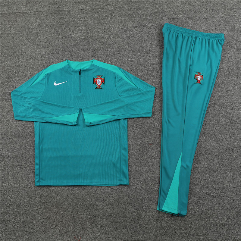 2024 Portugal Green Player Version Training Suit/2024葡萄牙半拉训练服,球员版