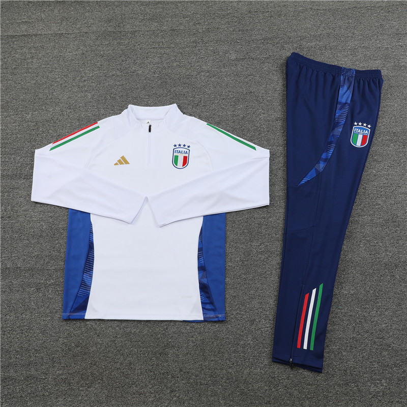 2024 Italy White Training Suit/2024意大利白色半拉训练服