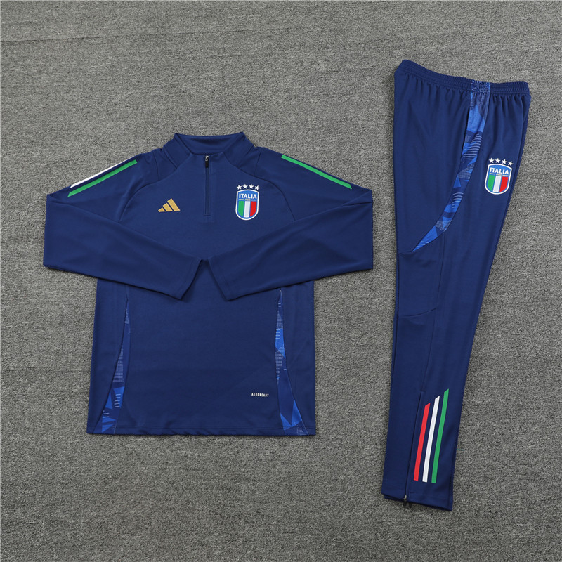 2024 Italy Blue Training Suit/2024意大利蓝色半拉训练服
