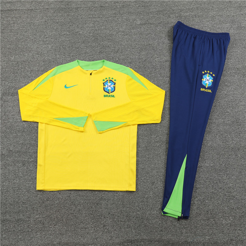 2024 Brazil Yellow Player Version Training Suit/2024巴西半拉训练服，球员版