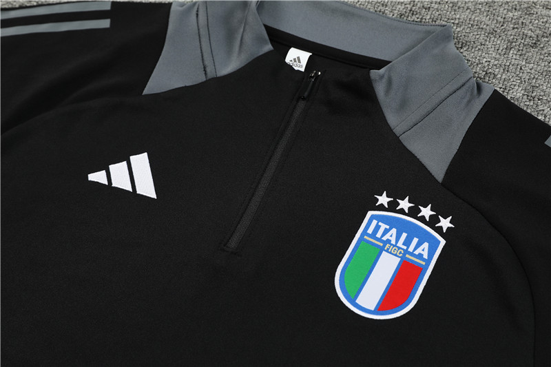 2024 Italy Black Training Suit/2024意大利黑色半拉训练服