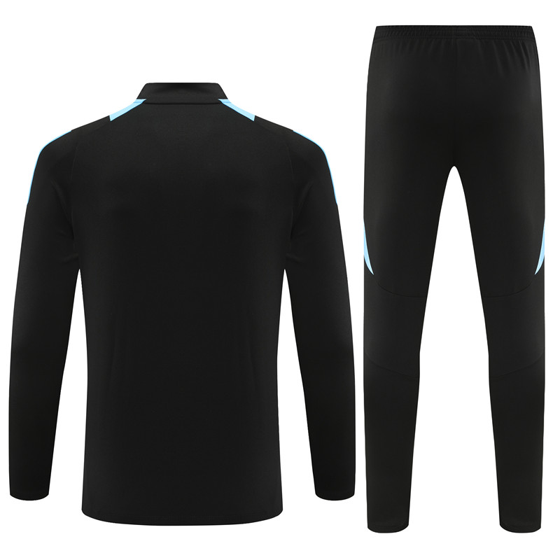 2024 Argentina Black Training Suit/2024阿根廷黑色半拉训练服