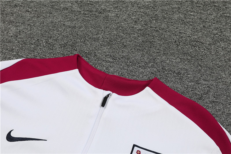 2024 England White Player Version Training Suit/2024英格兰半拉训练服，球员版