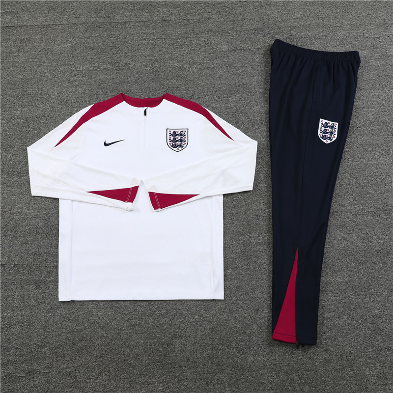 2024 England White Player Version Training Suit/2024英格兰半拉训练服，球员版