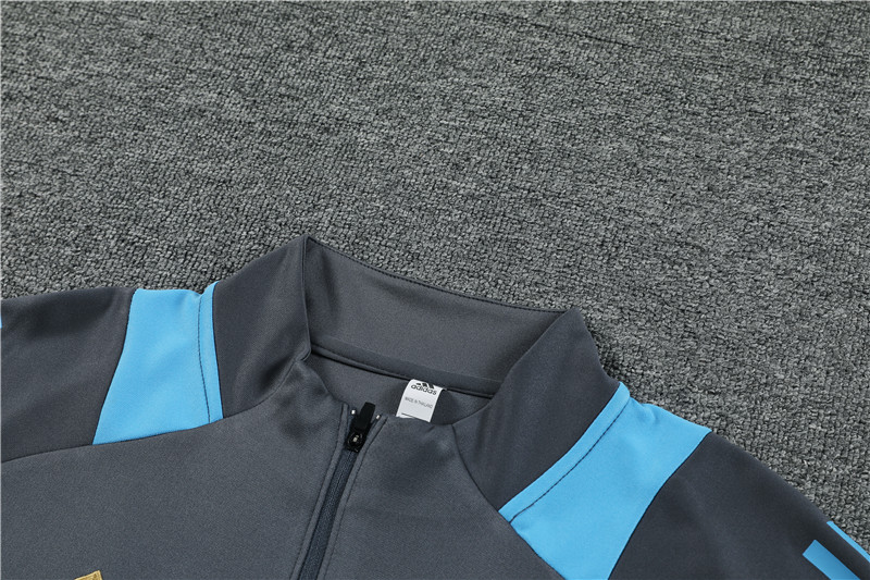 2024 Argentina Dark gray Training Suit/2024阿根廷深灰色半拉训练服