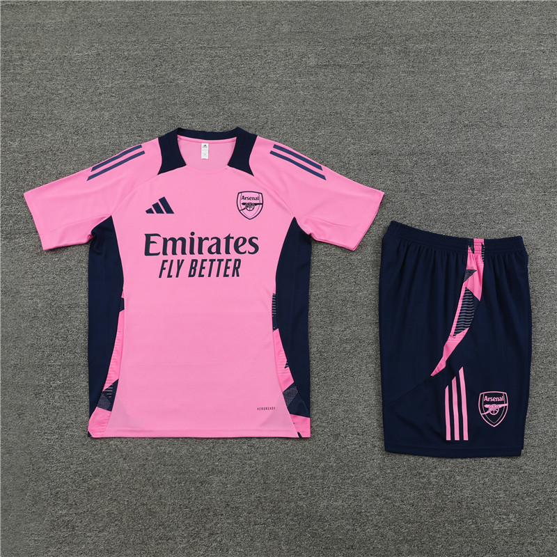 24-25 Arsenal Pink Short Sleeve Training Suit/ 24-25 阿森纳粉色短袖训练服
