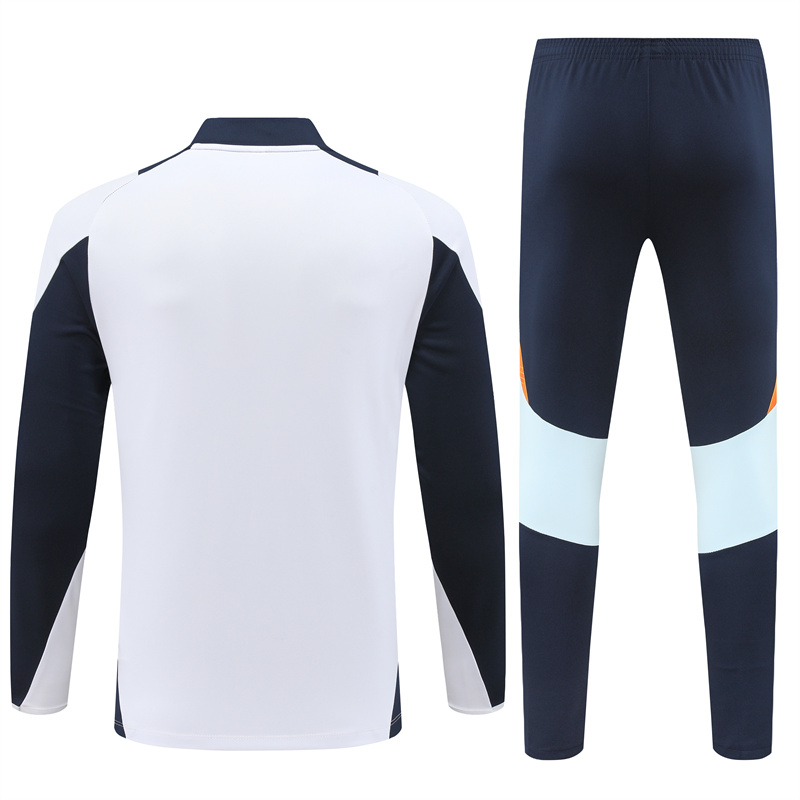 24-25 Real Madrid White Training Suit/ 24-25 皇马白色半拉训练服