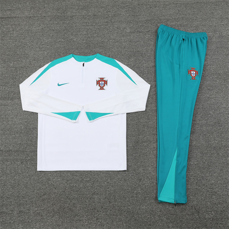 2024 Portugal White Player Version Training Suit/2024葡萄牙半拉训练服,球员版