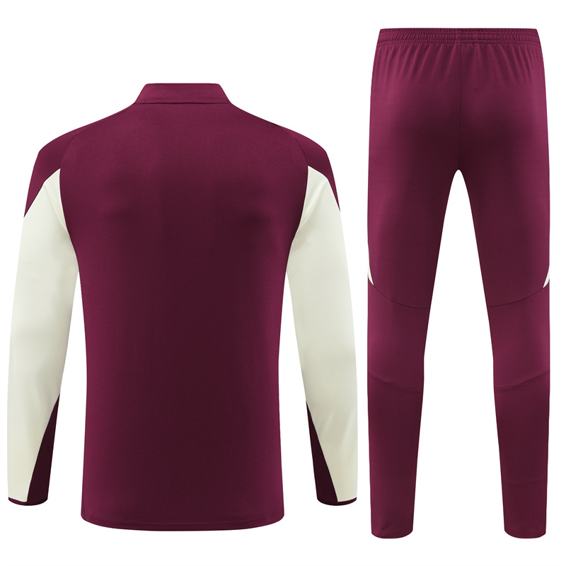 24-25 Bayern Munich Red Training Suit/24-25拜仁半拉训练服