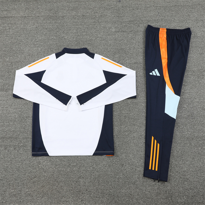 24-25 Real Madrid White Training Suit/ 24-25 皇马白色半拉训练服