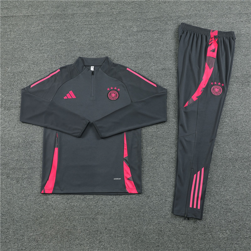 2024 Germany Dark gray Training Suit/2024德国半拉训练服