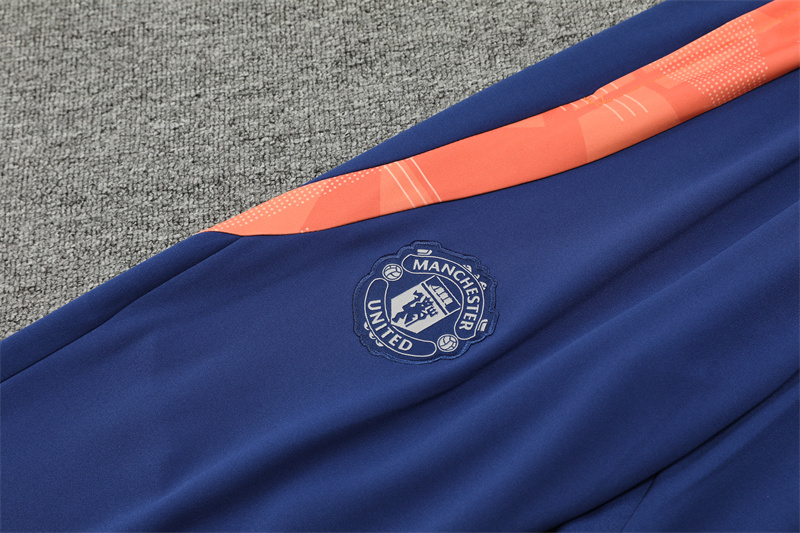 24-25 Manchester United Blue Training Suit/ 24-25 曼联蓝色半拉训练服