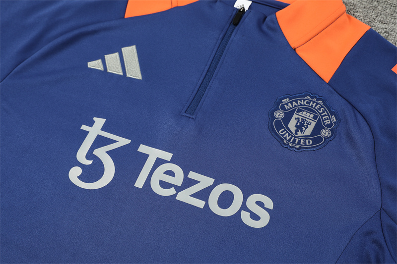 24-25 Manchester United Blue Training Suit/ 24-25 曼联蓝色半拉训练服