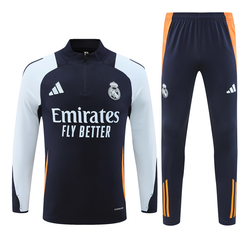 24-25 Real Madrid Blue Training Suit/ 24-25 皇马蓝色半拉训练服