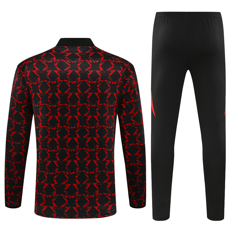 24-25 Manchester United Red and Black Training Suit/ 24-25 曼联红黑半拉训练服