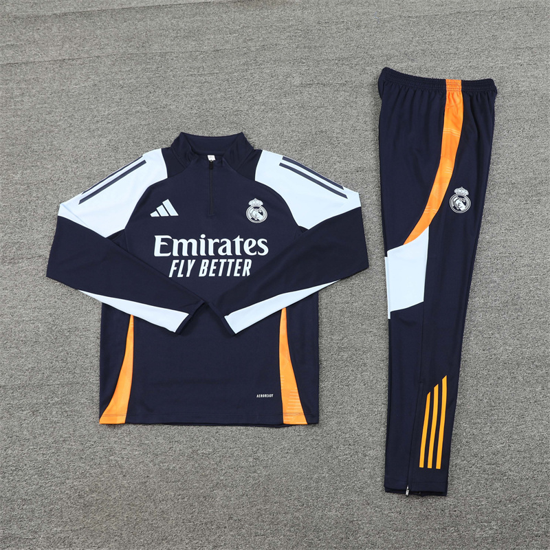 24-25 Real Madrid Blue Training Suit/ 24-25 皇马蓝色半拉训练服