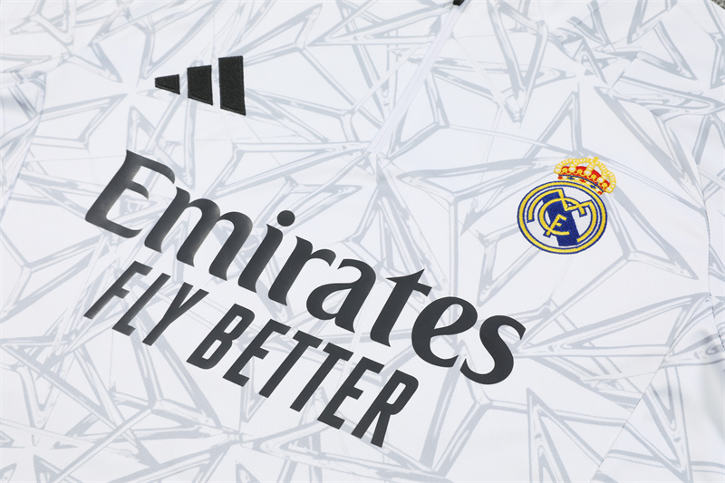 24-25 Real Madrid White Training Suit/ 24-25 皇马白色半拉训练服