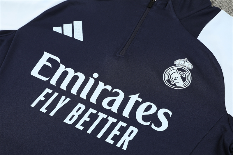 24-25 Real Madrid Blue Training Suit/ 24-25 皇马蓝色半拉训练服