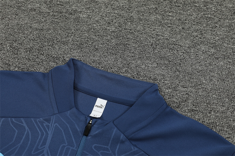 24-25 Manchester City Blue Training Suit/24-25曼城半拉训练服