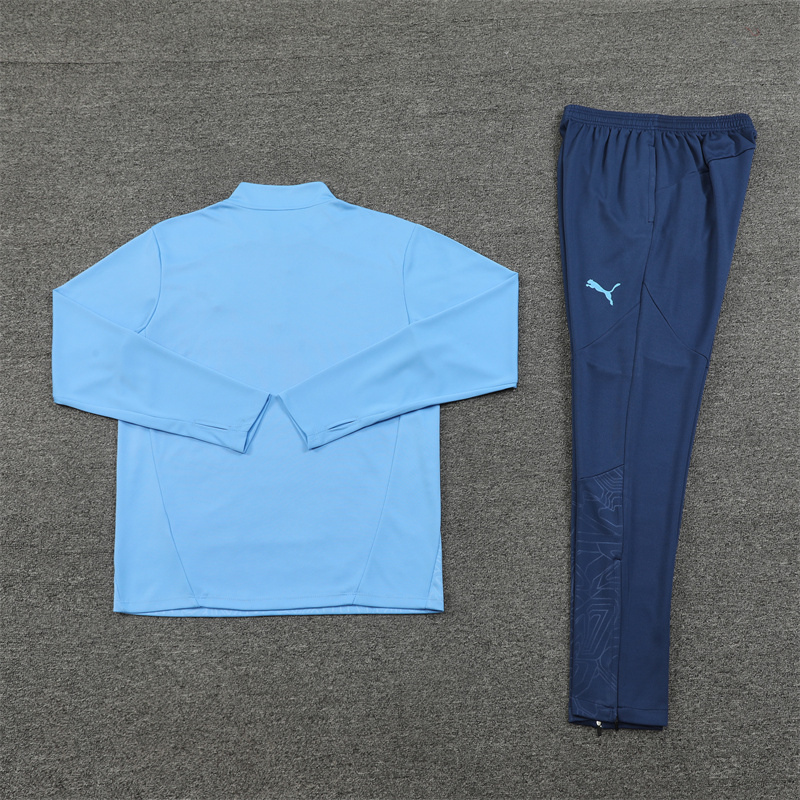 24-25 Manchester City Blue Training Suit/24-25曼城半拉训练服