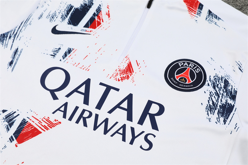 24-25 PSG White Training Suit/ 24-25PSG巴黎半拉训练服