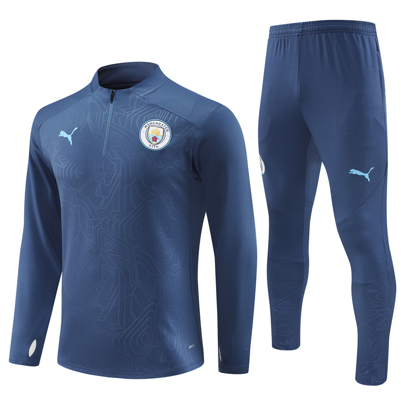 24-25 Manchester City Blue Training Suit/24-25曼城半拉训练服