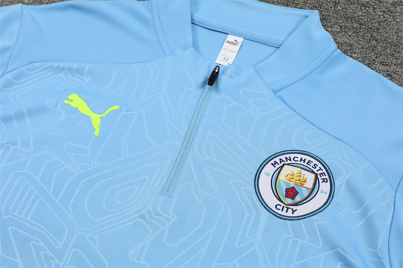 24-25 Manchester City Blue Training Suit/24-25曼城半拉训练服