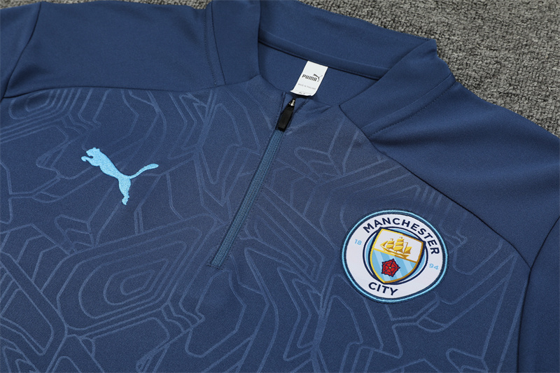 24-25 Manchester City Blue Training Suit/24-25曼城半拉训练服