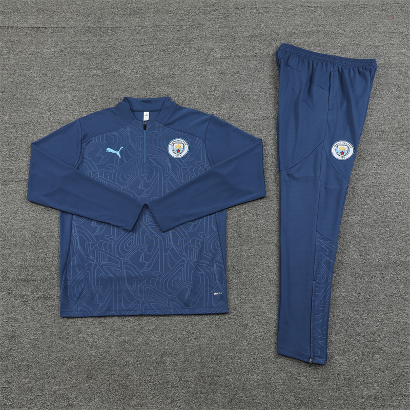 24-25 Manchester City Blue Training Suit/24-25曼城半拉训练服