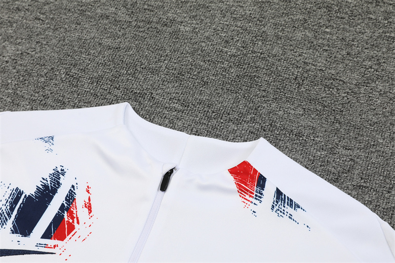 24-25 PSG White Training Suit/ 24-25PSG巴黎半拉训练服