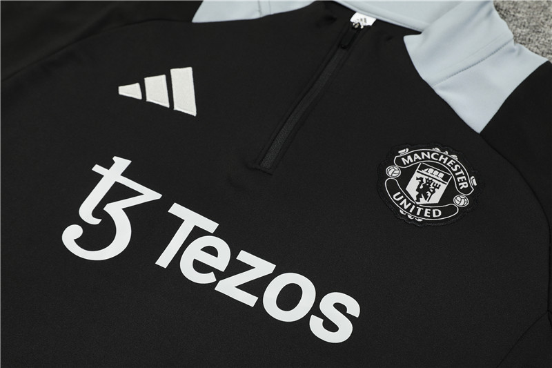 24-25 Manchester United Black Training Suit/ 24-25曼联半拉训练服