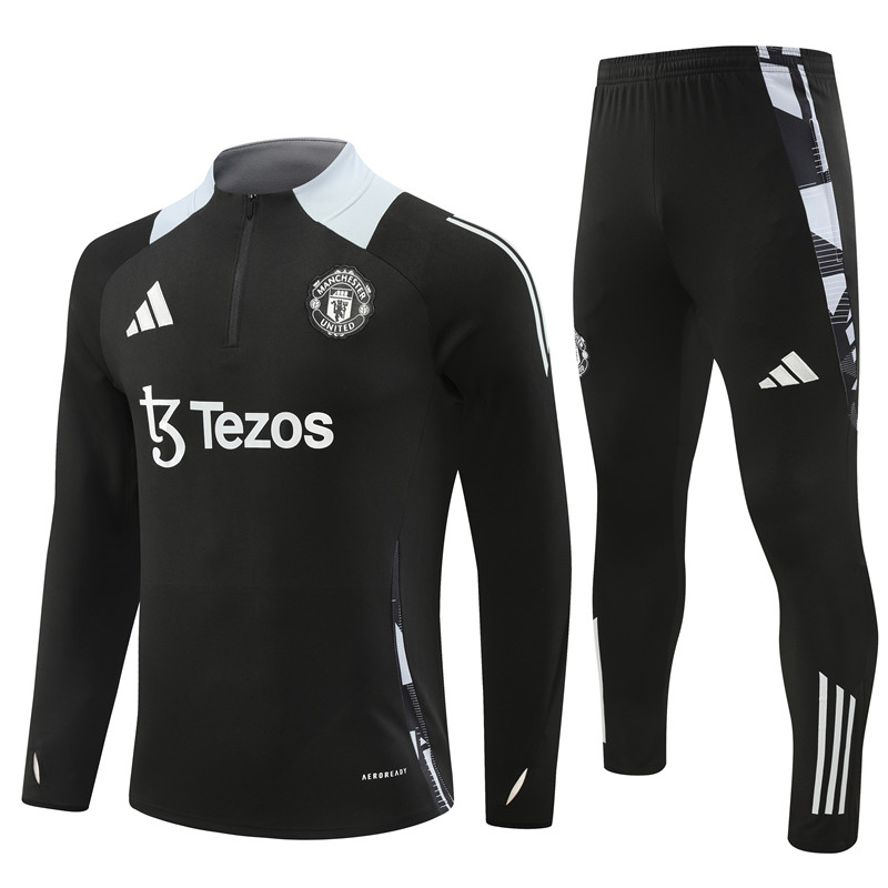 24-25 Manchester United Black Training Suit/ 24-25曼联半拉训练服