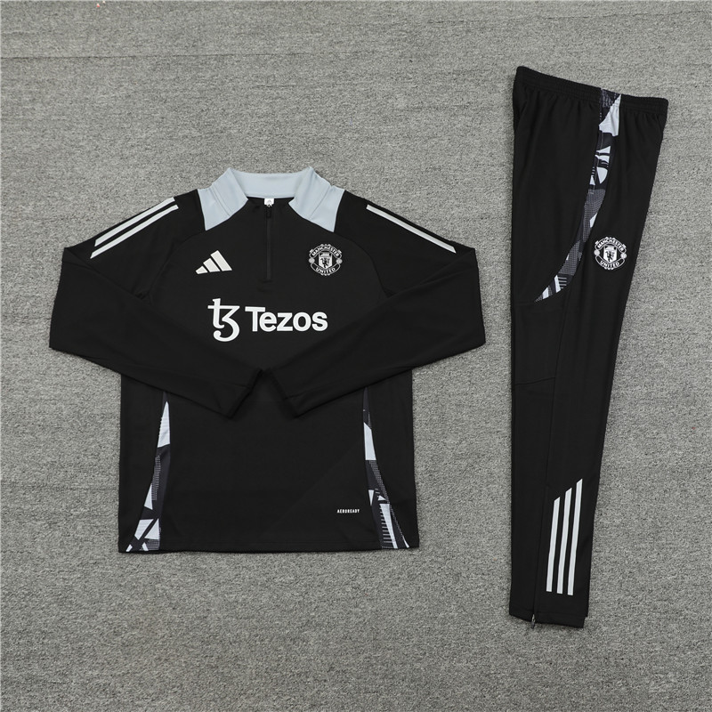 24-25 Manchester United Black Training Suit/ 24-25曼联半拉训练服