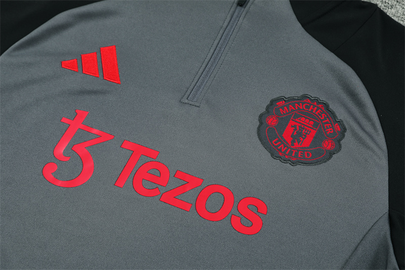 24-25 Manchester United Grey Training Suit/ 24-25曼联半拉训练服