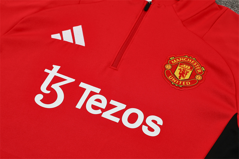 24-25 Manchester United Red Training Suit/ 24-25曼联半拉训练服