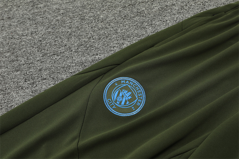 24-25 Manchester City Army Green Training Suit/24-25曼城半拉训练服